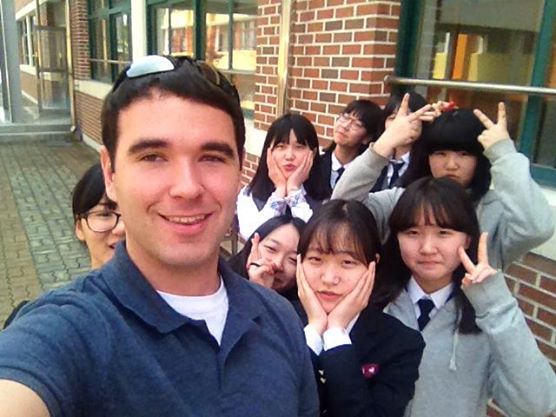 Dan with Korean students